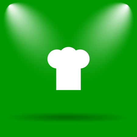 Chef icon. Internet button on green background.の写真素材