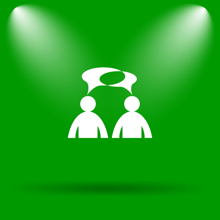 Comments icon. Internet button on green background. - men with bubblesの写真素材