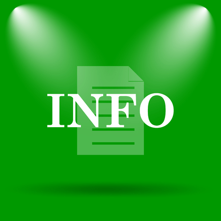 Info icon. Internet button on green background.の写真素材