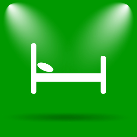Hotel icon. Internet button on green background.の写真素材
