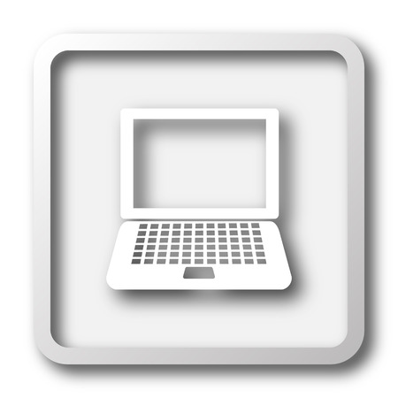 Laptop icon. Internet button on white background.の写真素材