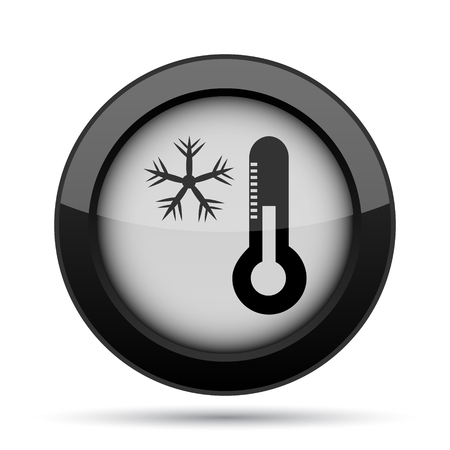 Snowflake with thermometer icon. Internet button on white background.の写真素材
