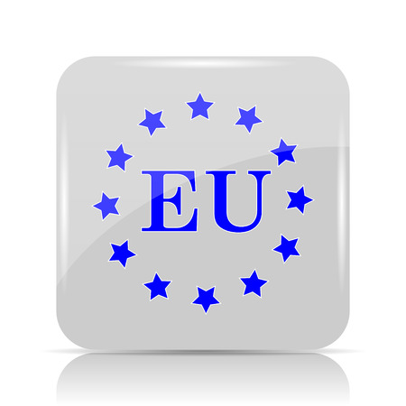 European union icon. Internet button on white background.の写真素材