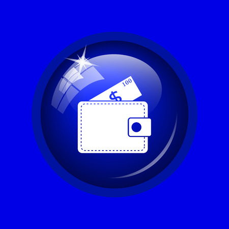 Wallet icon. Internet button on blue background.の写真素材