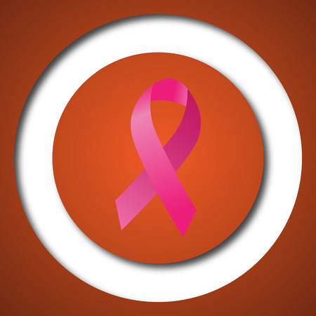 Breast cancer ribbon icon. Internet button on white background.の写真素材