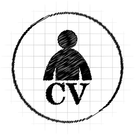 CV icon. Internet button on white background.の写真素材