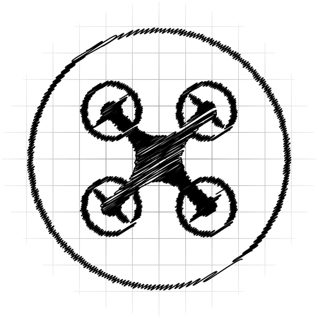 Drone icon. Internet button on white background.の写真素材