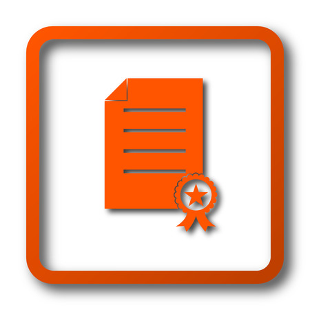 Certificate icon. Internet button on white background.の写真素材