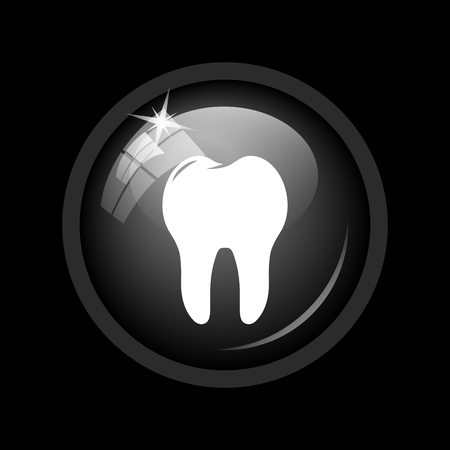 Tooth icon. Internet button on black background.の写真素材
