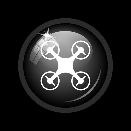 Drone icon. Internet button on black background.の写真素材