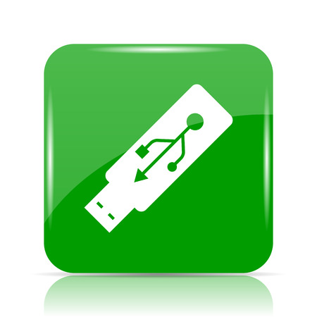 Usb flash drive icon. Internet button on white background.の写真素材