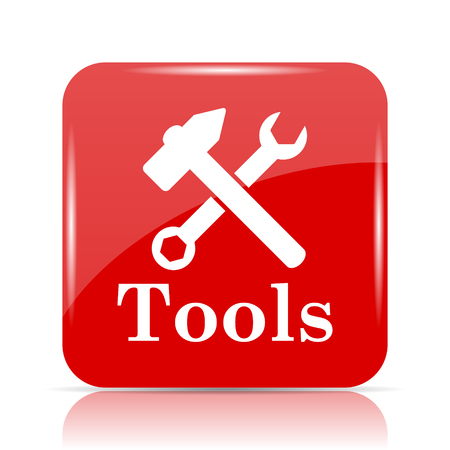 Tools icon. Tools website button on white background.の写真素材