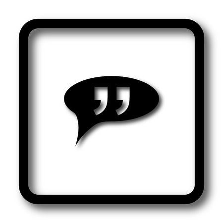 Double quotes icon, black website button on white background.の写真素材