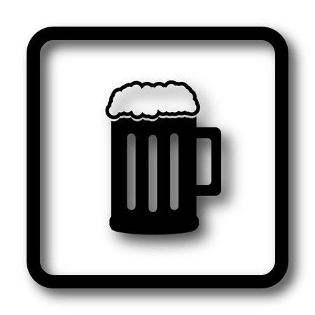 Beer icon, black website button on white background.の写真素材
