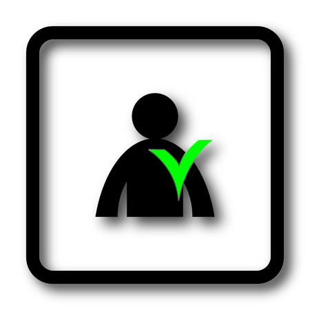 User online icon, black website button on white background.の写真素材