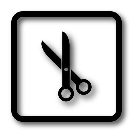 Cut icon, black website button on white background.の写真素材