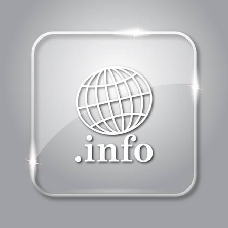 .info icon. Transparent internet button on grey background.の写真素材