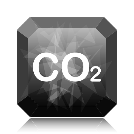 CO2 icon, black website button on white background.の写真素材