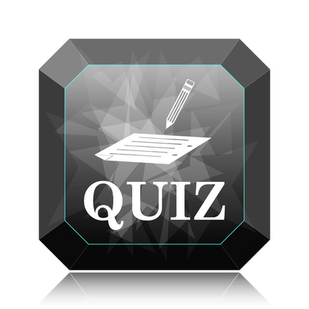 Quiz icon, black website button on white background.の写真素材