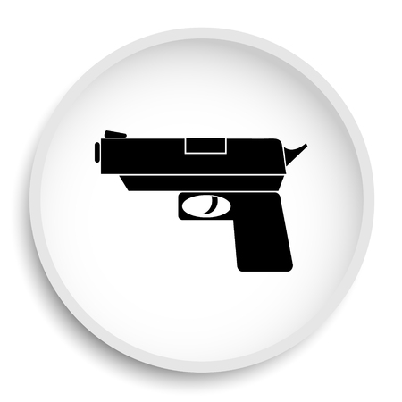 Gun icon. Gun website button on white background.の写真素材