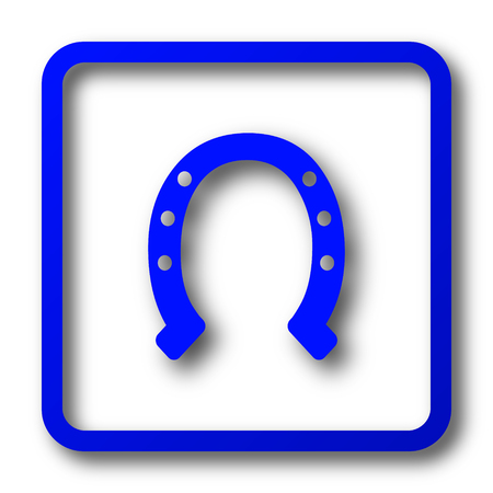 Horseshoe icon. Horseshoe website button on white background.の写真素材
