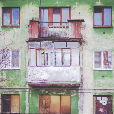 old window green houseの写真素材