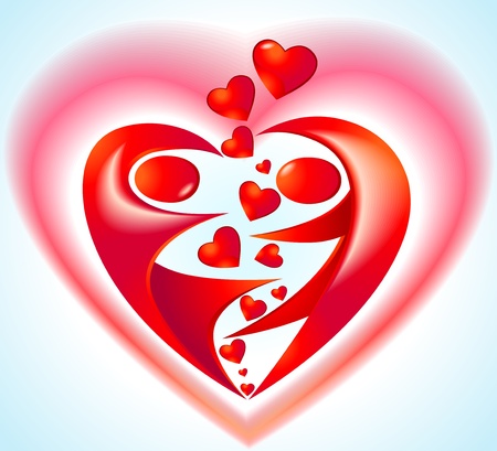 Icon with heart and dancersのイラスト素材