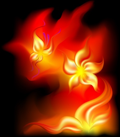 Fiery Fire Flower And Butterfly Fireのイラスト 素材 ストックフォト 写真素材のstock Foto ストックドットフォト