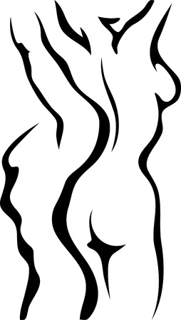 Abstract sketch of coupleのイラスト素材