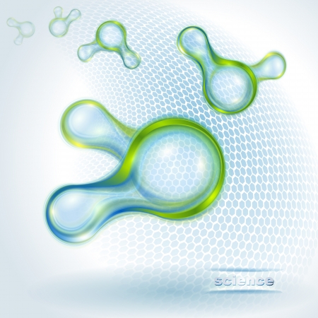 Abstract background with molecules of waterのイラスト素材