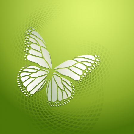 Abstract background with green butterflyのイラスト素材
