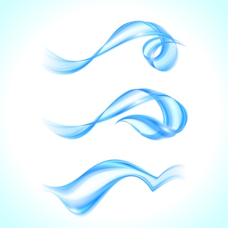Set of abstract blue waveのイラスト素材