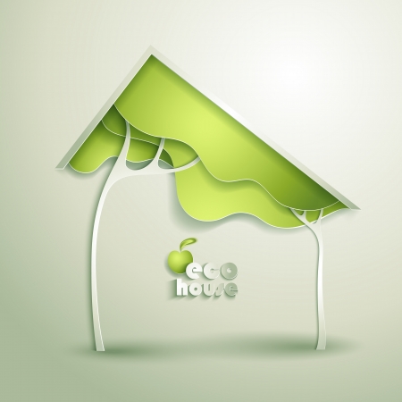 Abstract vector GREEN eco houseのイラスト素材