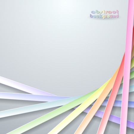 Abstract paper rainbow ribbons on gray backgroundのイラスト素材