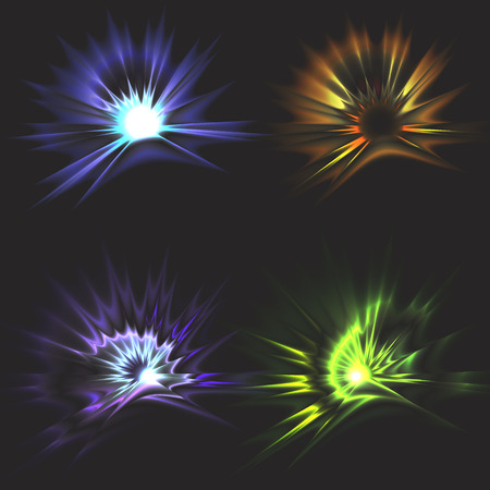 Set of Vector glowing light effect starsのイラスト素材