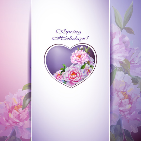 Spring flowers invitation template cardのイラスト素材