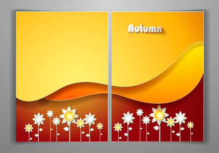 Autumn Yellow Business Front and Back Flyer Templateのイラスト素材