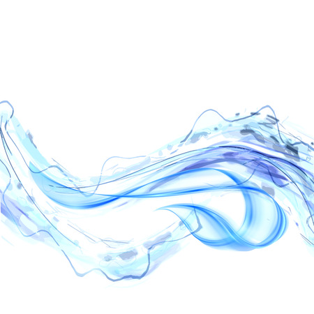 Abstract blue water splash isolated on white background. Vector illustrationのイラスト素材