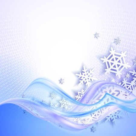 Abstract blue winter background with snowflakesのイラスト素材