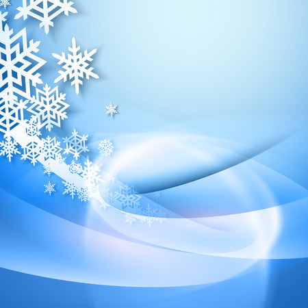 Abstract blue winter background with snowflakesのイラスト素材
