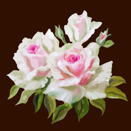 Decorative floral background with flowers of roseのイラスト素材