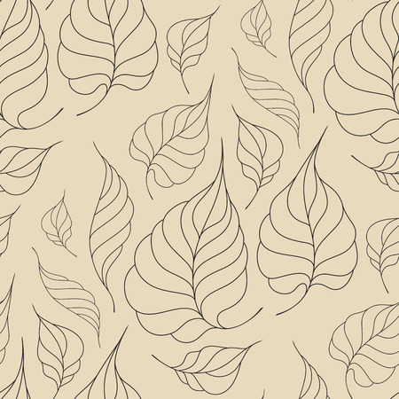 Seamless pattern with leaves in vintage style. Seamless pattern for your design wallpapers, pattern fills, web page backgrounds, surface textures.のイラスト素材