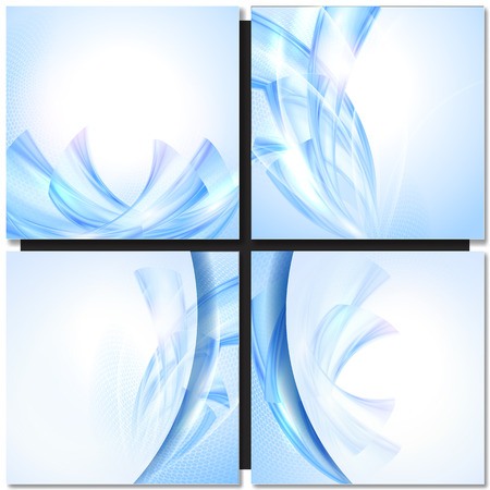 Abstract blue wave background with design elementのイラスト素材