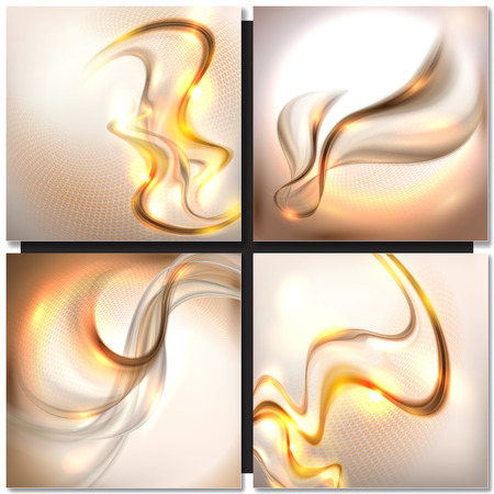 Vector Abstract golden wave backgroundのイラスト素材