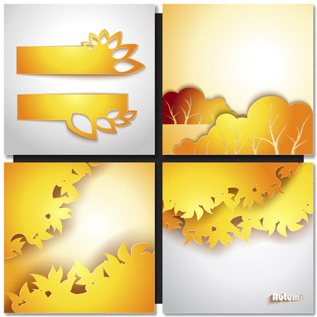 Autum Yellow Leaf Vector Backgroundのイラスト素材