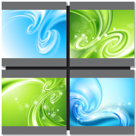 Abstract blue and green background with swirlのイラスト素材