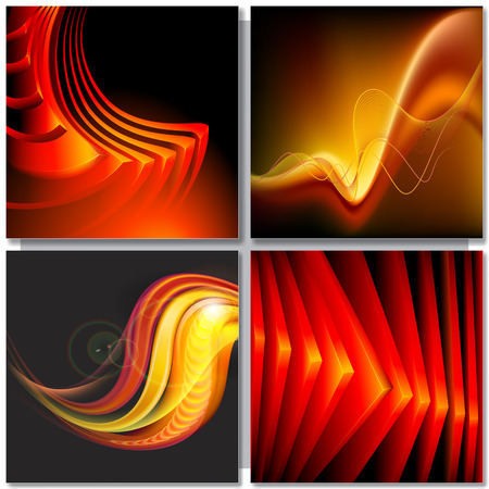 Abstract golden red background with angles and swirls. Vectorのイラスト素材