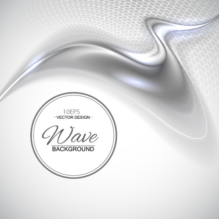 Silver gray abstract wave vector backgroundのイラスト素材