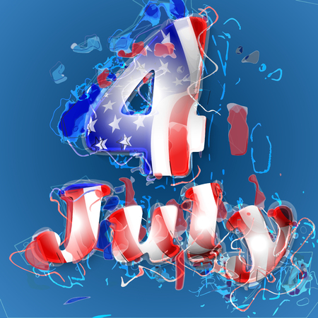 American Flag for Independence Day design 4 july. Vector illustration.のイラスト素材