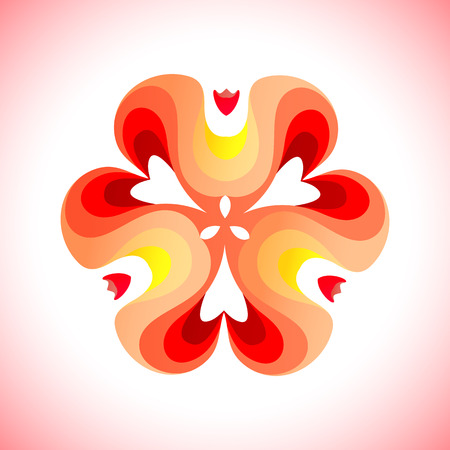 Abstract geometric pattern in red yellow colors, with waves.のイラスト素材